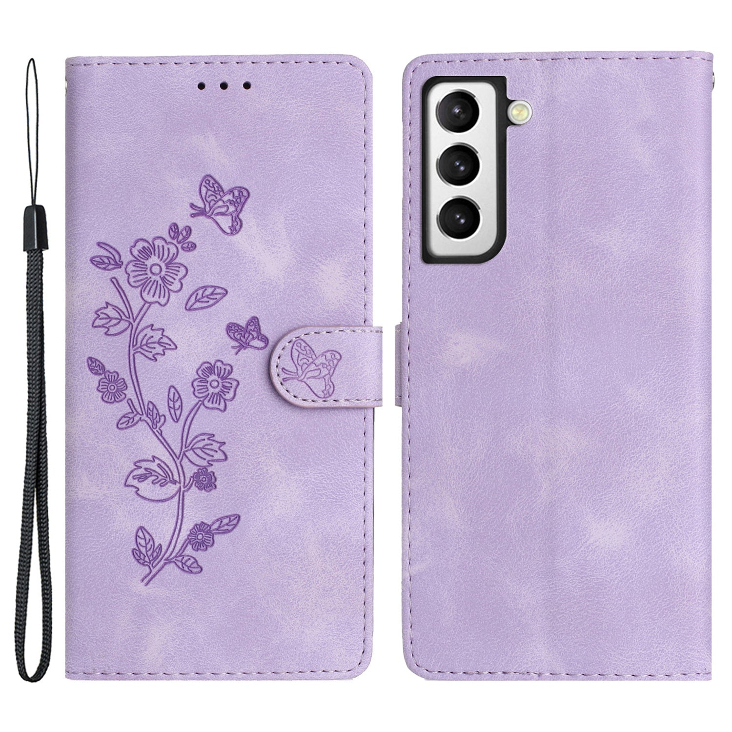 For Samsung Galaxy S22 5G Leather Flower Imprinted Phone Case Shockproof Wallet Stand Cover For Samsung Galaxy S22 5G Leather Flower Imprinted Phone Case Shockproof Wallet Stand Cover